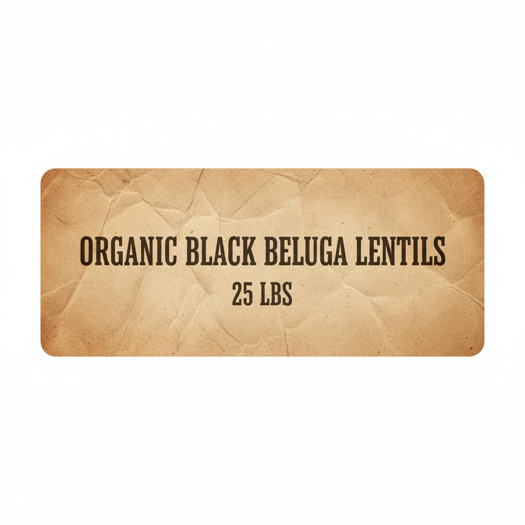 Organic Black Beluga Lentils 25 LBS