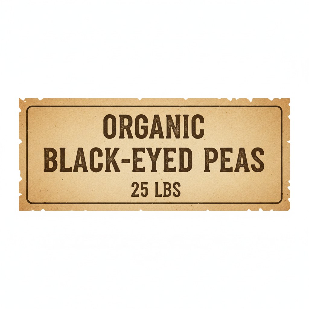 Organic Black-Eyed Peas 25 LBS