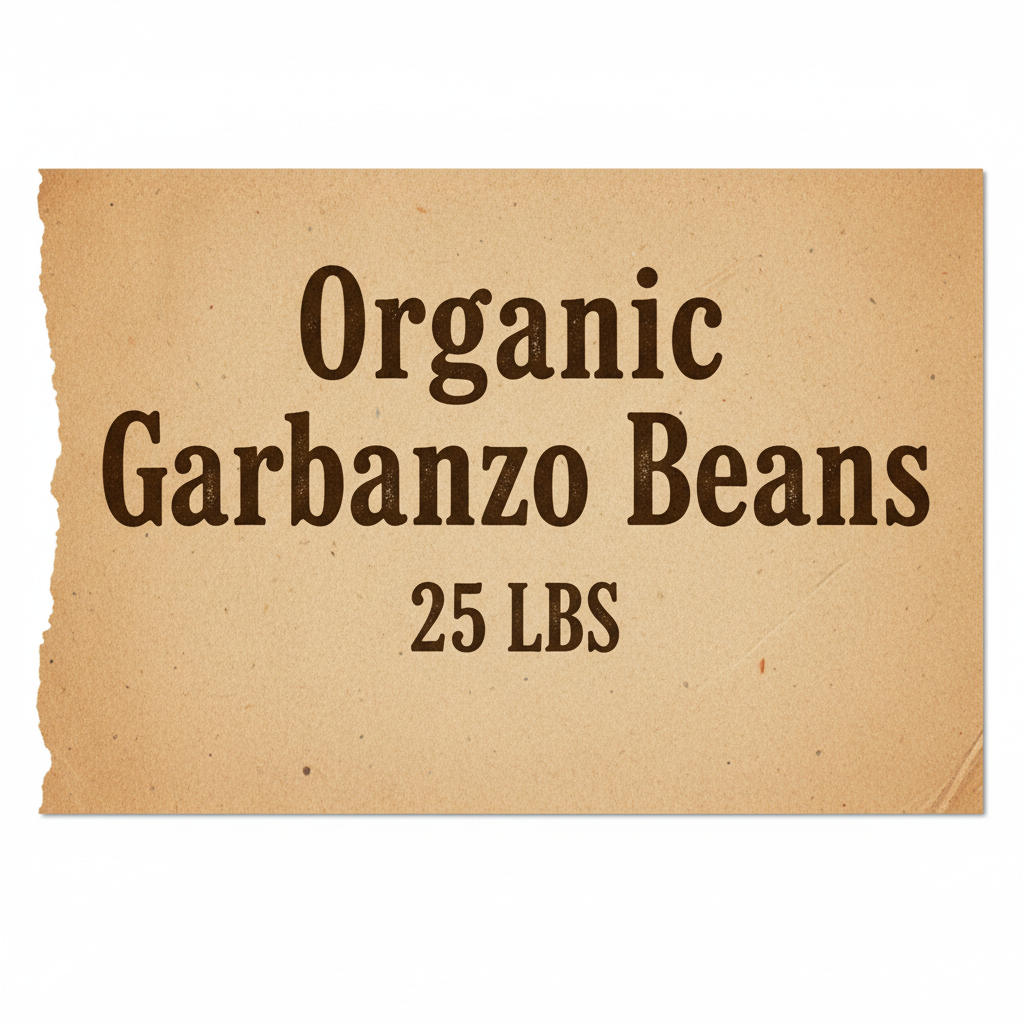 Organic Garbanzo Beans 25 LBS