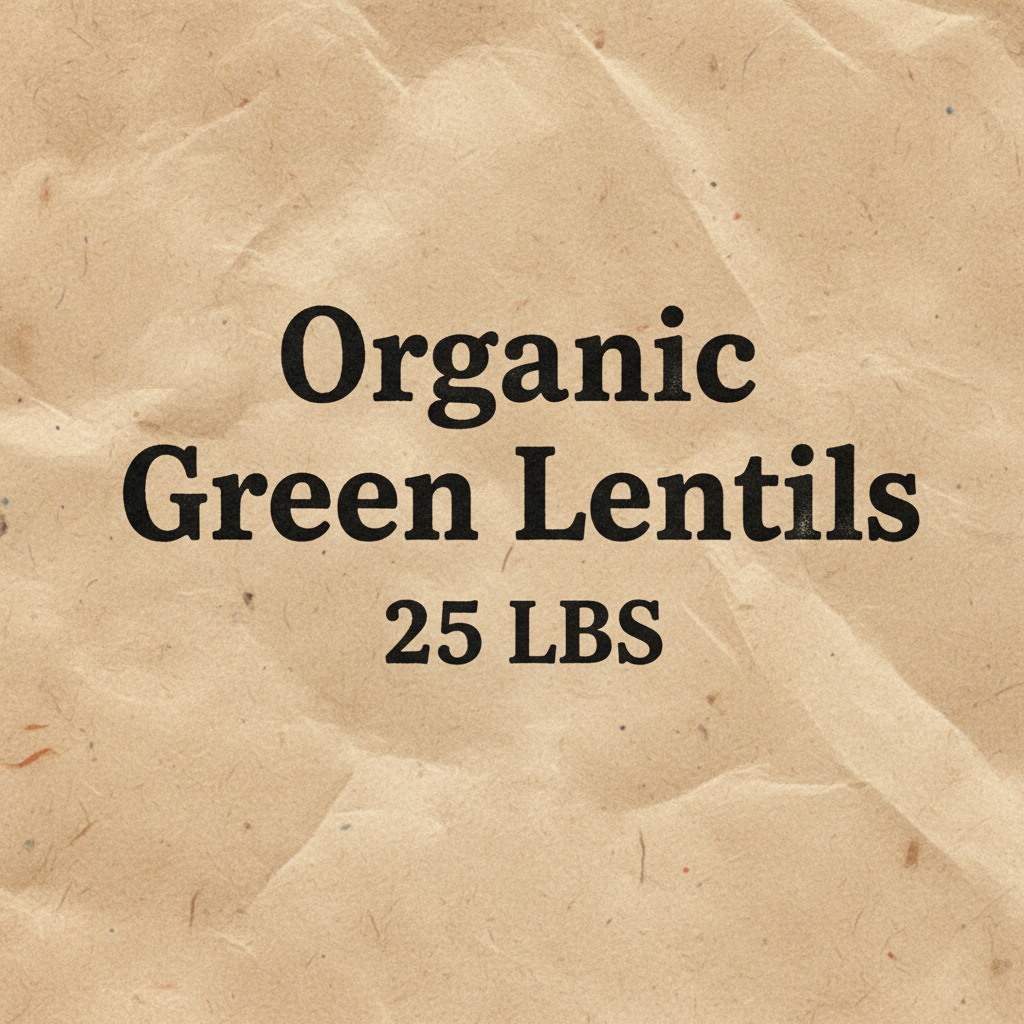Organic Green Lentils 25 LBS