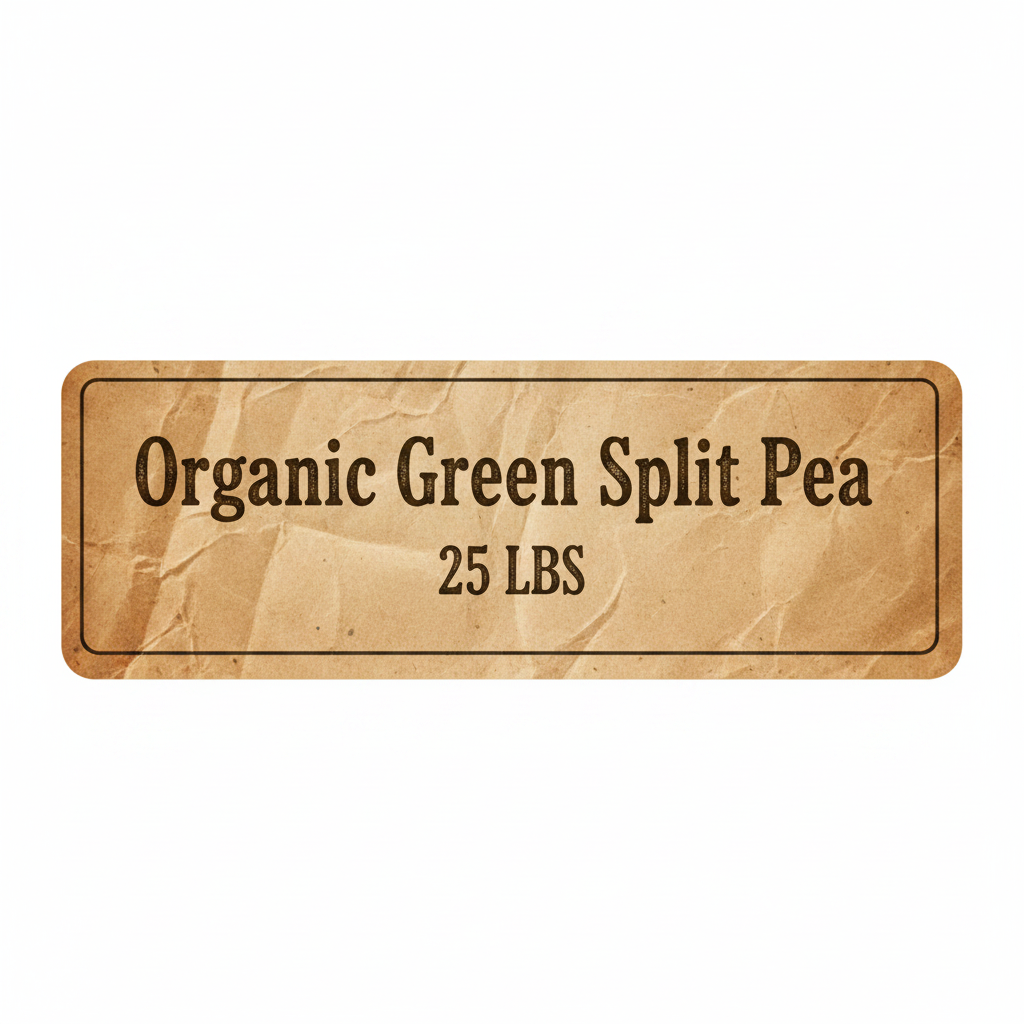 Organic Green Split Pea 25 LBS