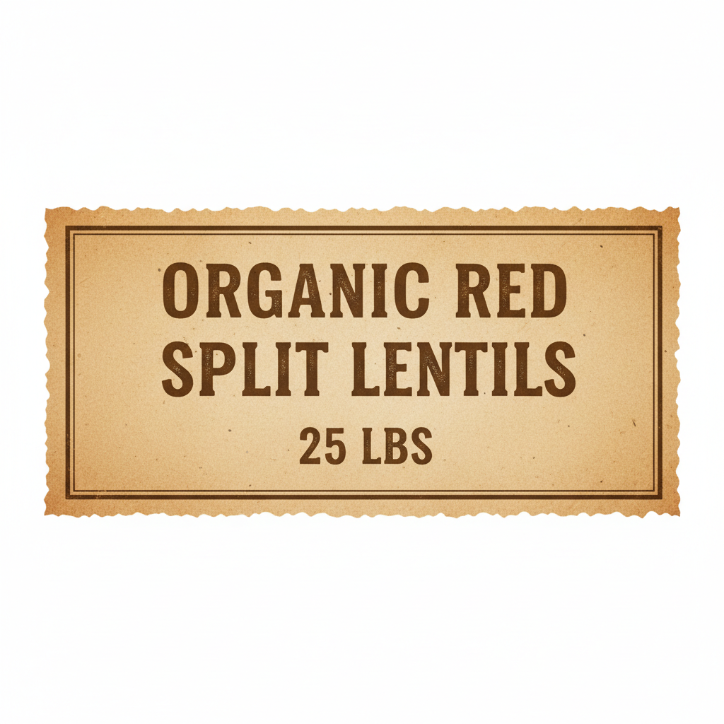 Organic Red Split Lentils 25 LBS