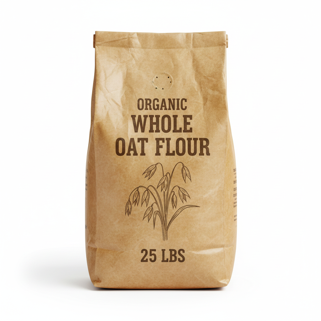 Organic Whole Oat Flour 25 LBS