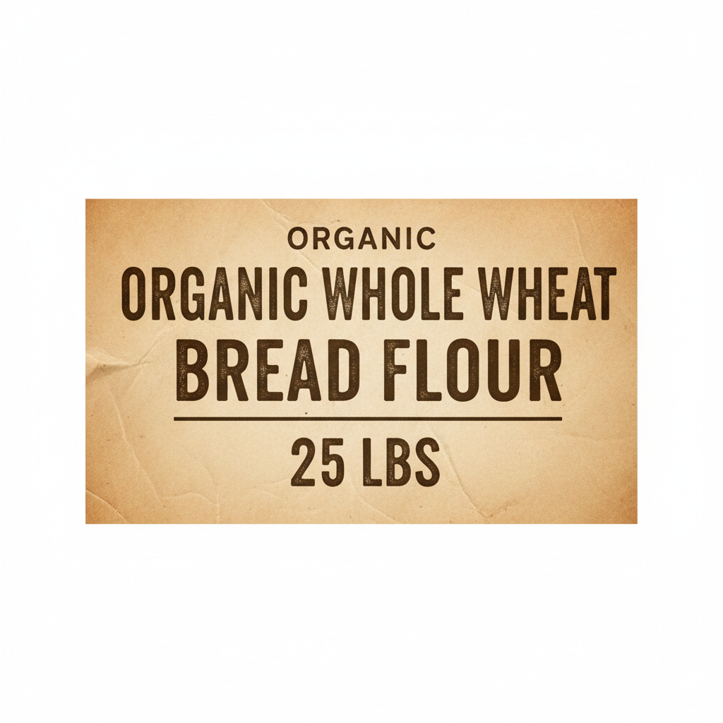 Organic Whole Wheat Bread Flour 25 LBS