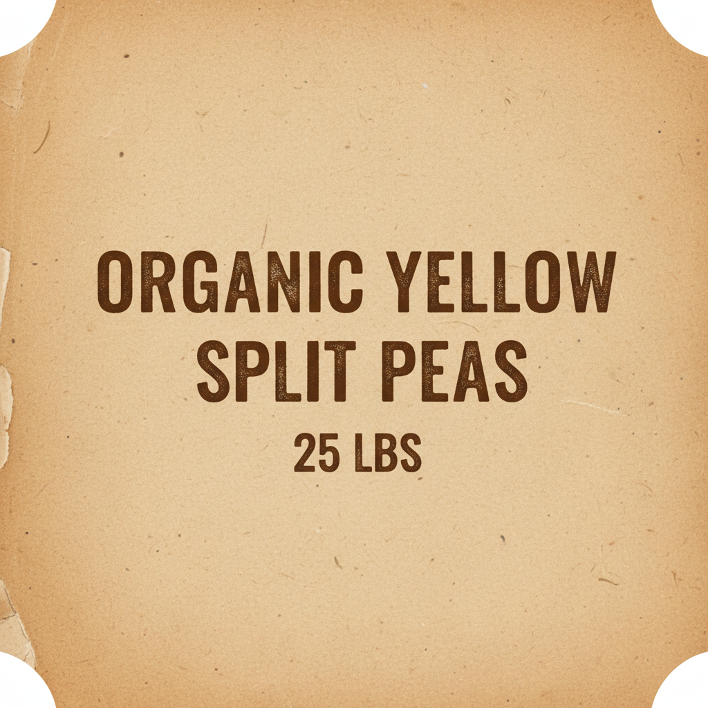 Organic Yellow Split Peas 25 LBS